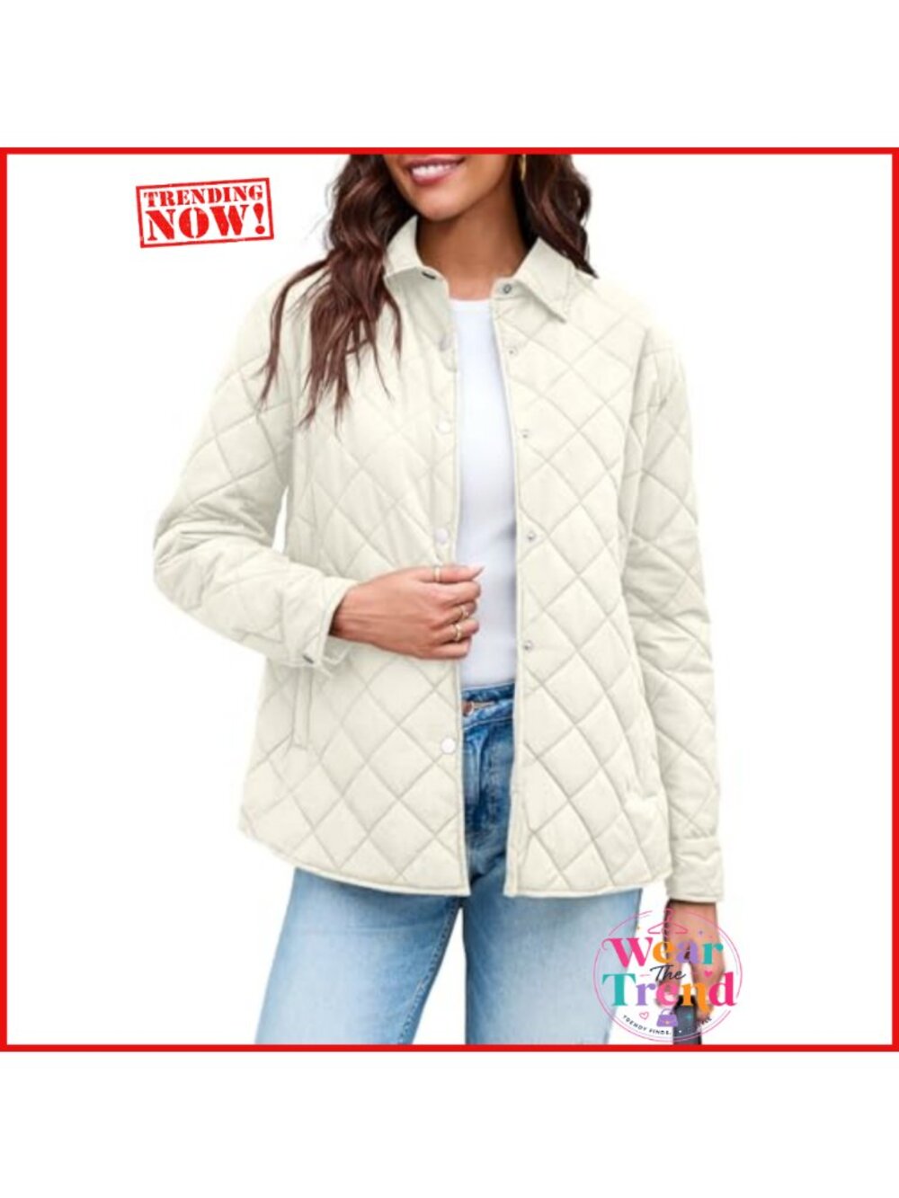 Grlasen Women's Lightweight Quilted Puffer Jacket Button Down Stand Collar Coat